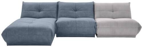 Ecksofa Giselle Blaugrau/grau S: 185x315 Cm - Blaugrau/Grau, Trend, Textil (185/315cm) - Livetastic