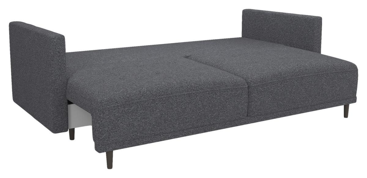 3-Sitzer-Sofa Mit Schlaffunktion Sofia B: 223 cm - Dunkelgrau, Design, Textil (223/96/95cm) - MID.YOU