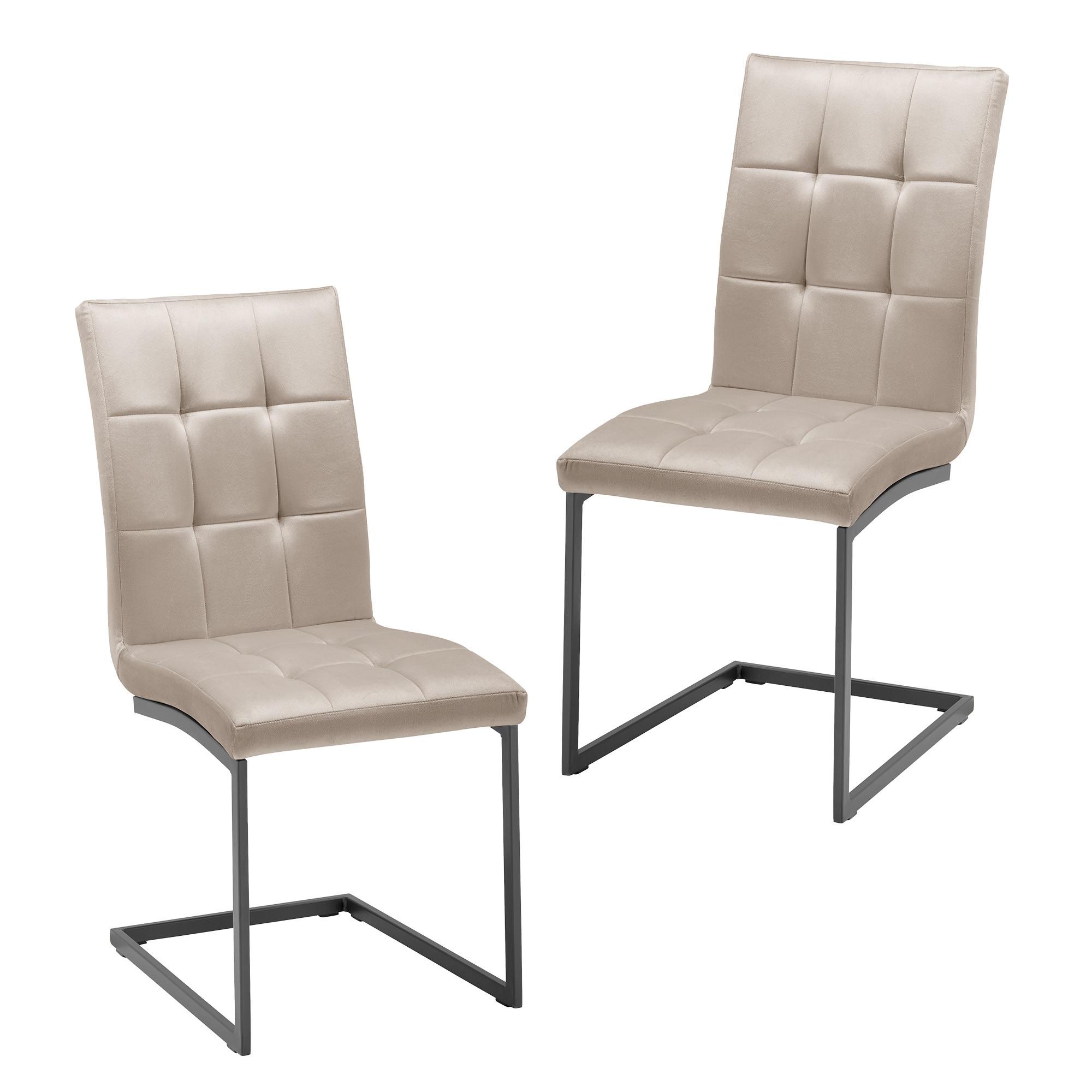 Dvojdielna sada stoličiek MELA sivohnedá - taupe, Modern, kov/textil (44/95/60cm) - PBJ
