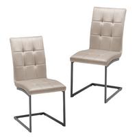 Dvoudílná sada židlí MELA šedohnědá - šedohnědá, Moderní, kov/textil (44/95/60cm) - PBJ