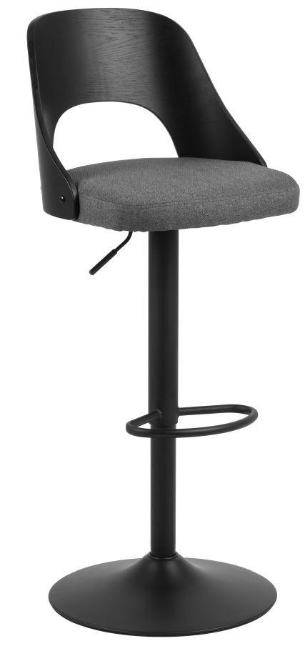 Barhocker höhenverstellbar Lucy Dunkelgrau - Dunkelgrau/Schwarz, MODERN, Holz/Textil (47/113/50,5cm) - MID.YOU