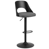 Barhocker höhenverstellbar Lucy Dunkelgrau - Dunkelgrau/Schwarz, MODERN, Holz/Textil (47/113/50,5cm) - MID.YOU