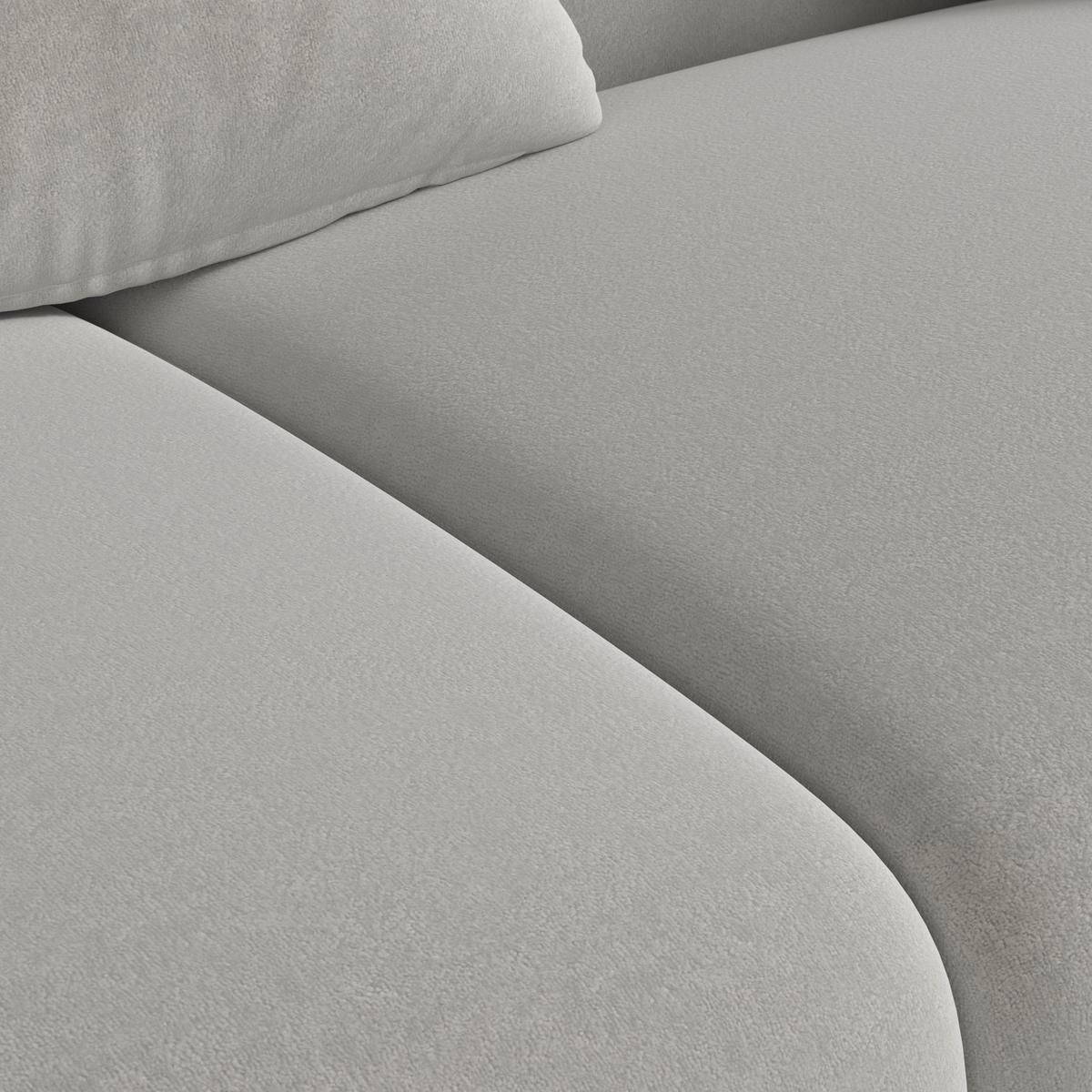 Pohovka TALIA, šedý samet, max.360 kg - šedá/přírodní barvy, Moderní, dřevo/textil (237/61/99cm) - Bessagi Home