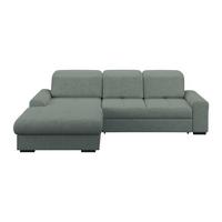 Ecksofa mit Bettfunktion Malaga New Chenille Grün - Schwarz/Grün, KONVENTIONELL, Textil (203/286cm) - Ondega