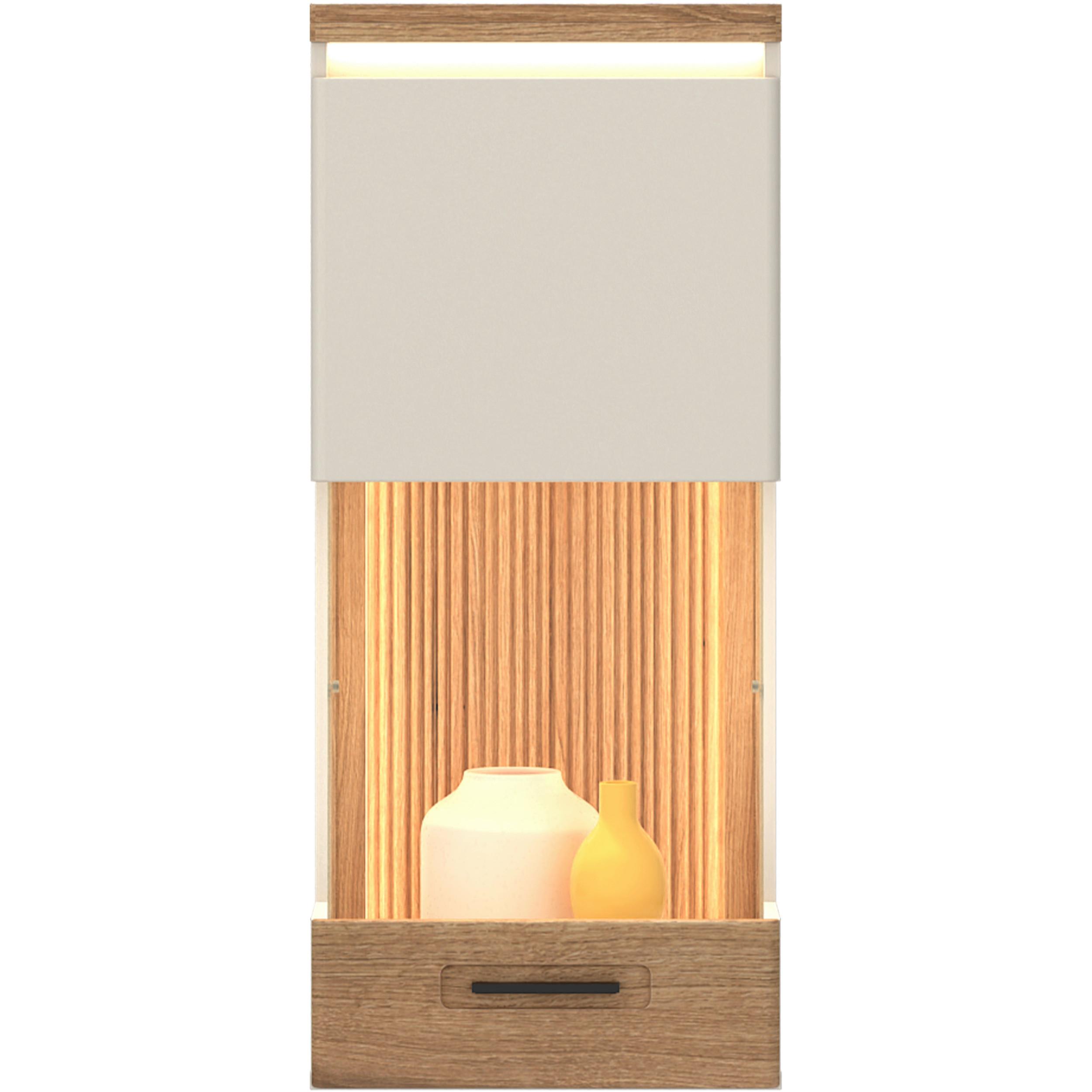 Hängevitrine Modena Eiche Dekor/Kaschmir B: 45cm - Kaschmir/Eichefarben, Basics, Glas/Holzwerkstoff (45/103,6/35,6cm) - Hom`in