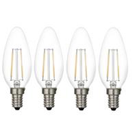 LED žiarovka Multi, 3,8W, 4ks v balení - číra, kov/sklo (3,7/9,8cm) - Mömax