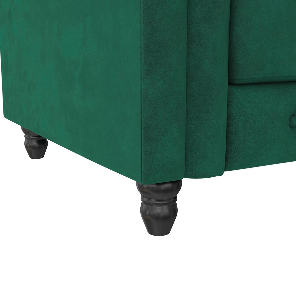 Sessel Firenze Dunkelgrün, Relaxfunktion - Dunkelgrün/Schwarz, Basics, Textil (111/83/87cm) - Livetastic