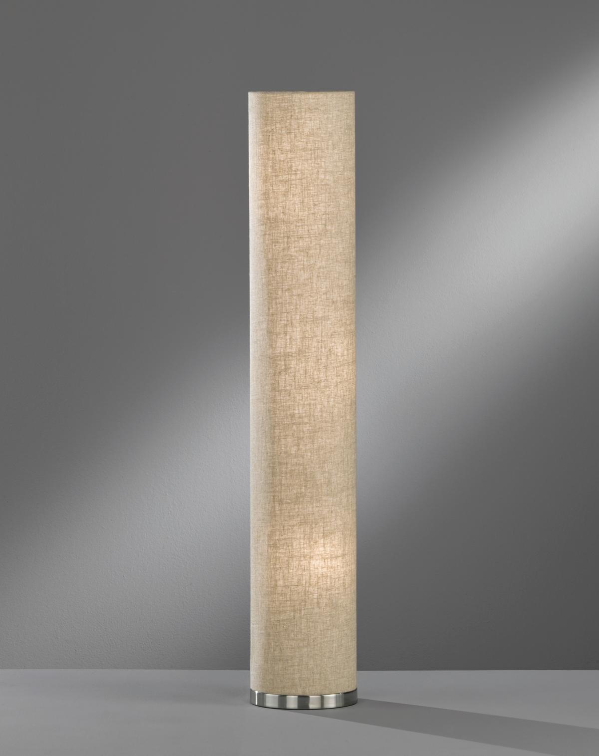 Stehlampe Thor Sandfarben / Nickelfarben Mit Fußschalter - Sandfarben/Nickelfarben, Basics, Textil/Metall (19/110cm) - Fischer & Honsel