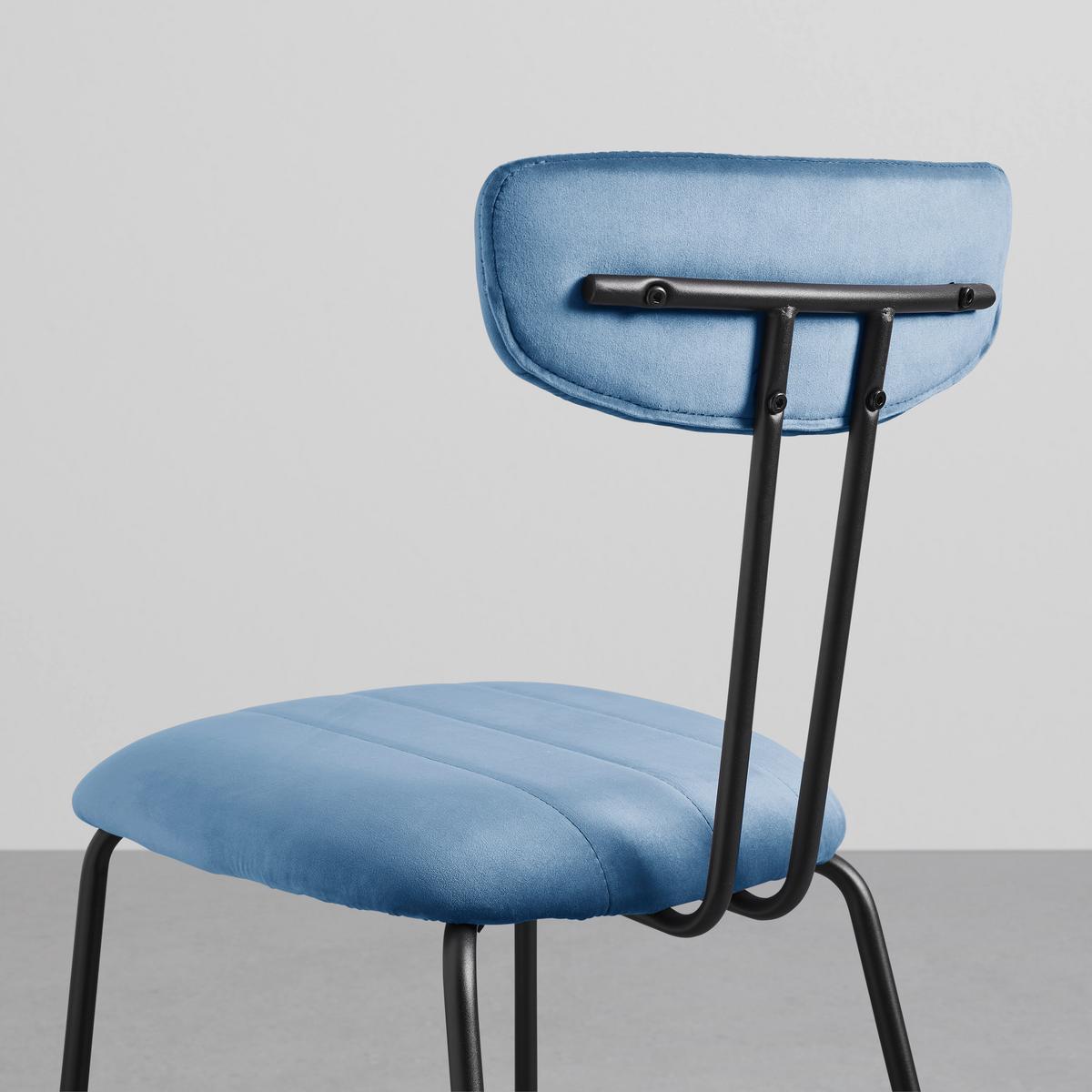 Jídelní židle TYLOR modrá - modrá/černá, Moderní, kov/dřevo (45/85/58cm) - Modern Living