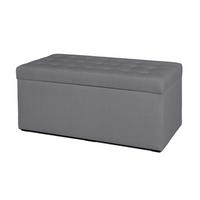 Hockerbank Pouf Welle Grau H: 45 Cm Mit Stauraum - Schwarz/Grau, Basics, Textil (90/45/42cm) - P & B