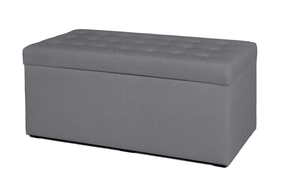 Hockerbank Pouf Welle Grau H: 45 Cm Mit Stauraum - Schwarz/Grau, Basics, Textil (90/45/42cm) - P & B