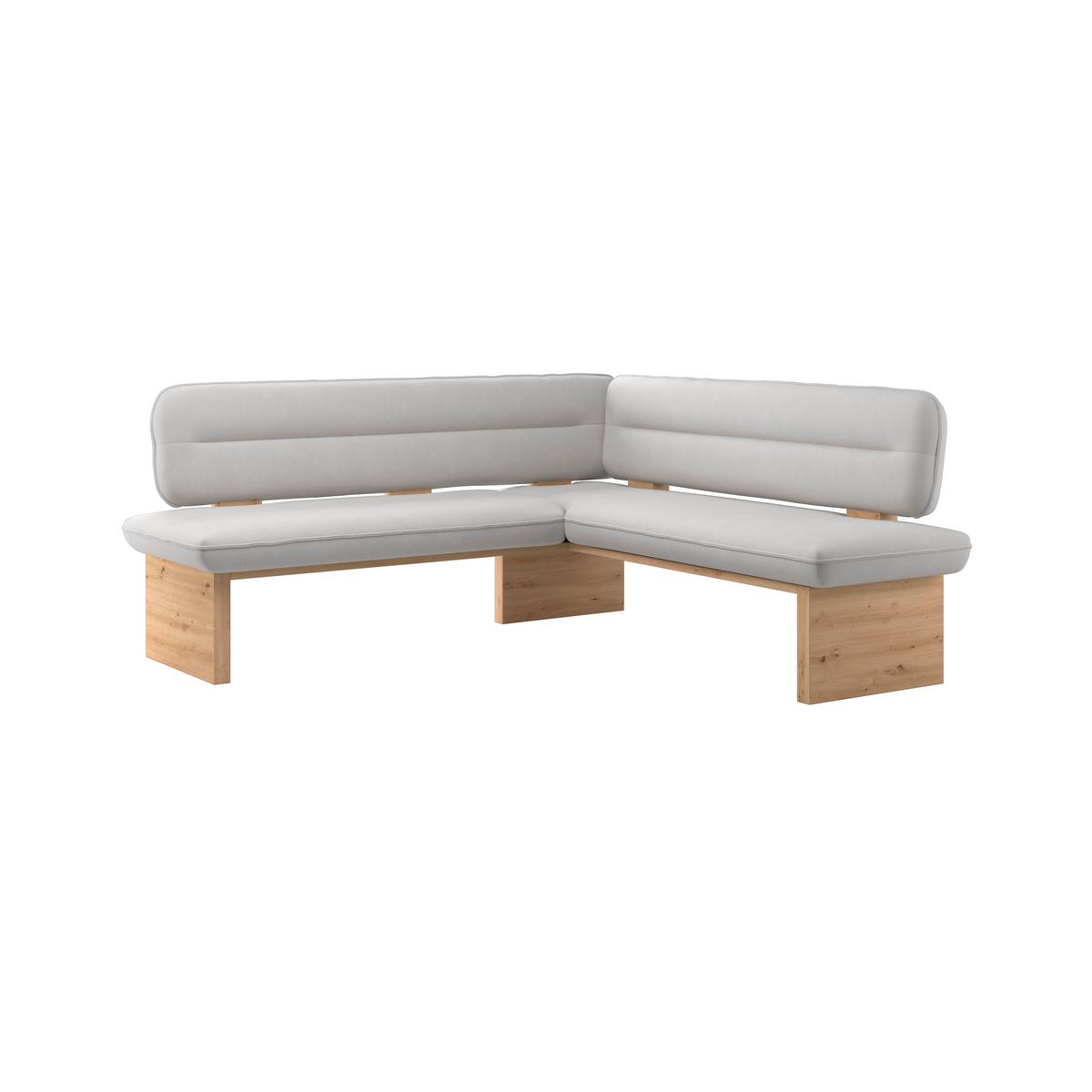 Eckbank Beluna Ii Wesbstoff Beige, B: 192cm - Eichefarben/Beige, KONVENTIONELL, Holz/Textil (192/170cm) - James Wood