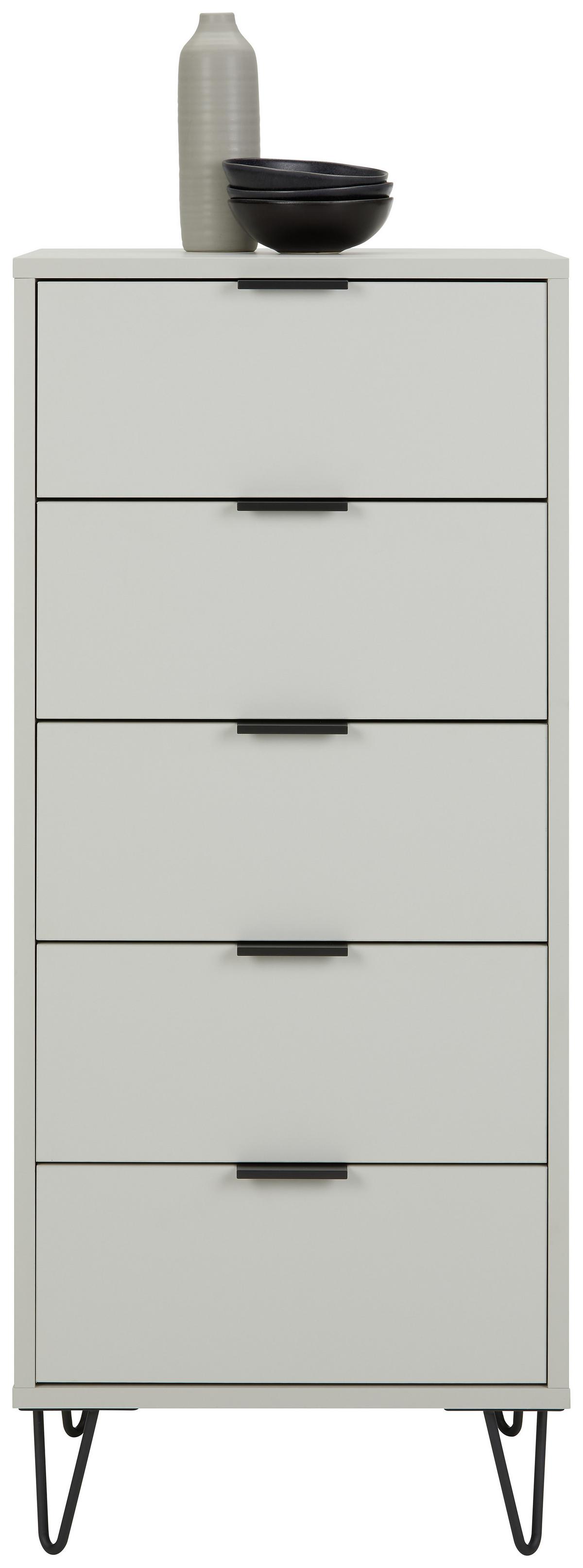 Úzká komoda se zásuvkami Bounty, šedá - šedá/antracitová, Moderní (51/108/45cm) - Premium Living