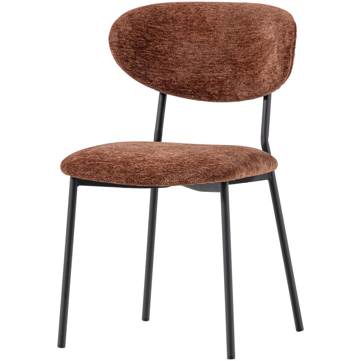 Stuhl-Set Klejd Braun B: 47cm - Schwarz/Braun, MODERN, Textil/Metall (47/79/53cm) - Livetastic