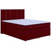 Boxspringbett Malta Mit Topper Rot, 140x200 Cm - Chromfarben/Rot, Basics, Holzwerkstoff/Textil (140/200cm) - P & B