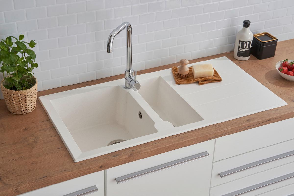 Spüle Respekta Alineo Stein Bxt: 100x50 Cm - Weiß, Trend, Stein (100/21/50cm) - Respekta