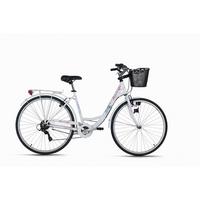 Citybike 28'' mit Korb DaCapo Papilio weiß/pink - Weiß, LIFESTYLE, Metall (25/140/60cm)