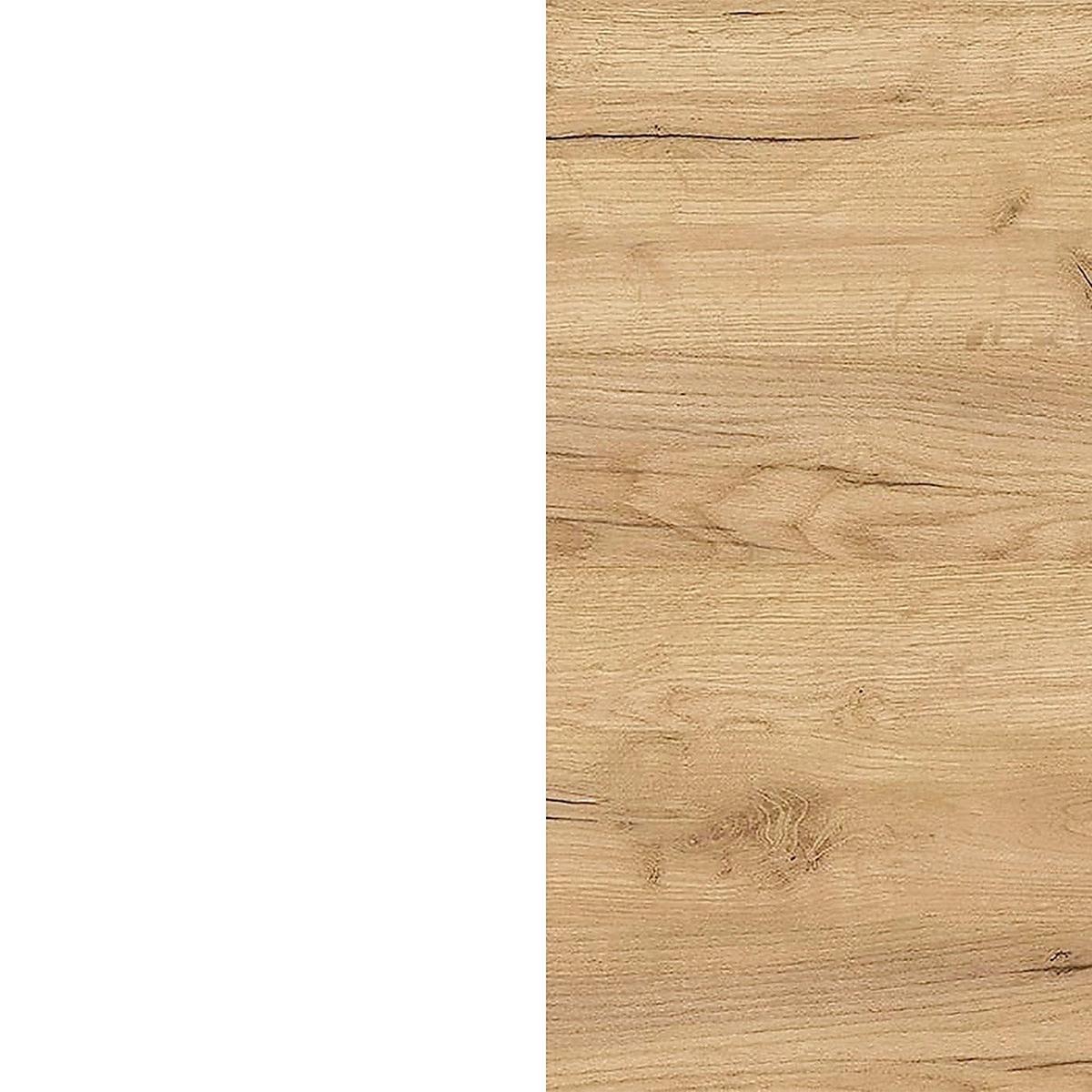 Garderobe Alviano Weiß/Eiche Dekor 3-Teilig - Eichefarben/Weiß, Design, Glas/Holzwerkstoff (74/200/33cm) - Germania