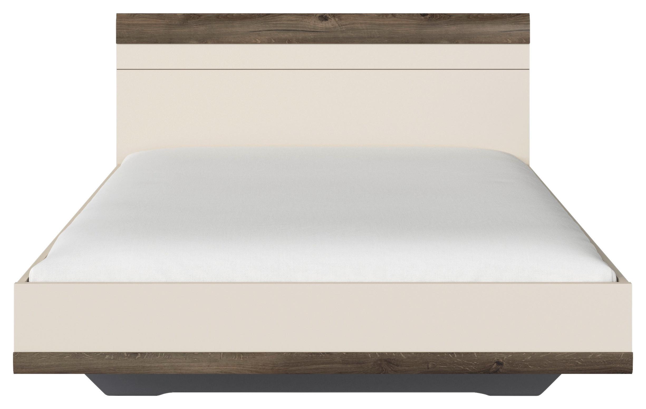 Bett Sajo-Extra Champagner/ Atlantik Oak 160x200 cm - Trend, Holzwerkstoff (160/200cm)