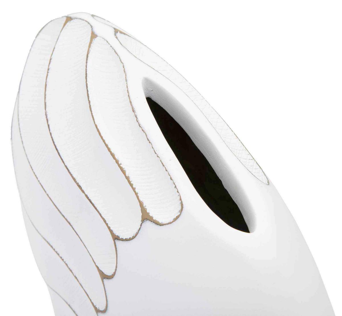 Vase Polyresin Lines Weiß B: 34 Cm - Weiß, Basics, Kunststoff (34/24.5/11.5cm)