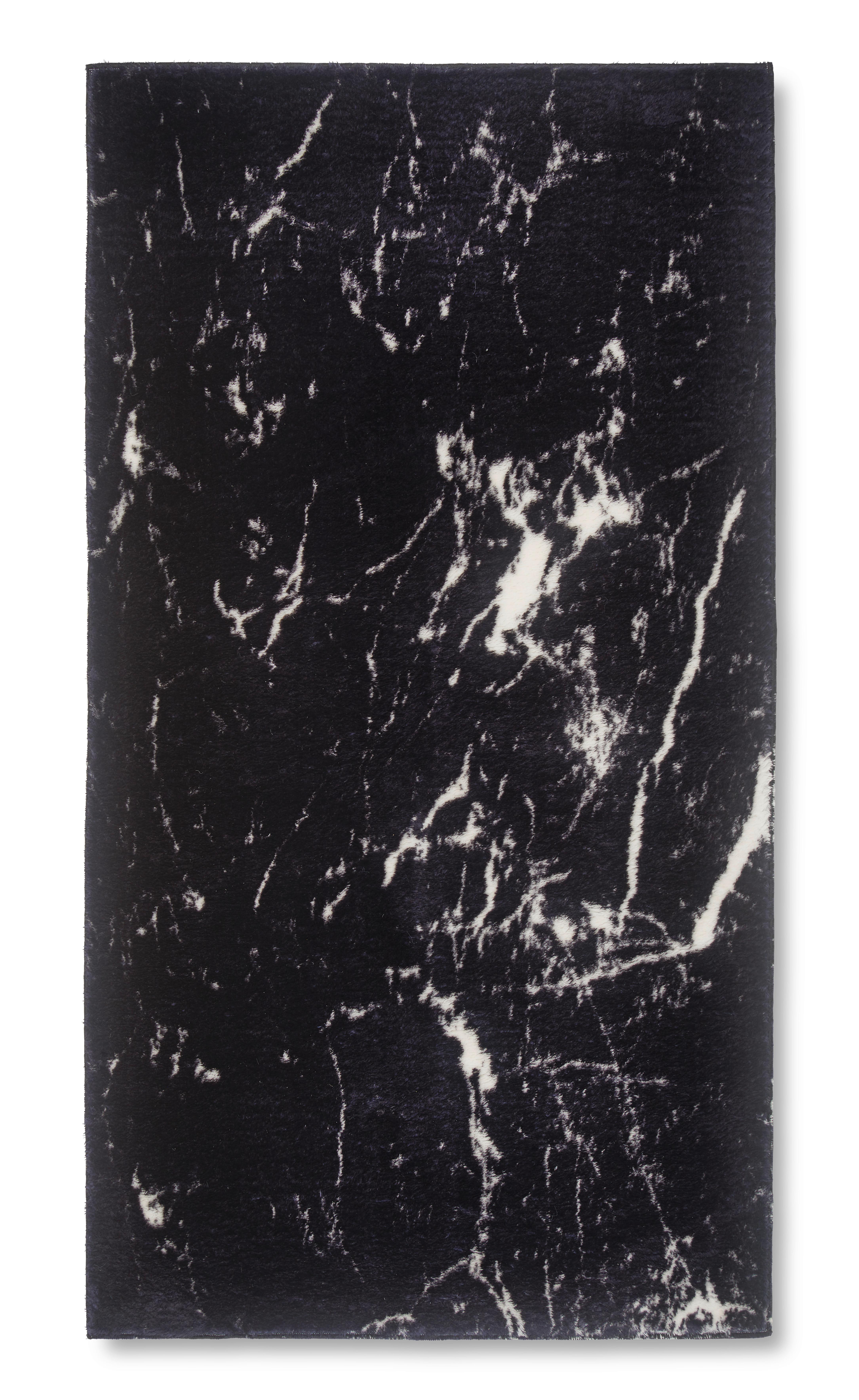 Fellteppich Gerda Schwarz 80x150 cm Waschbar