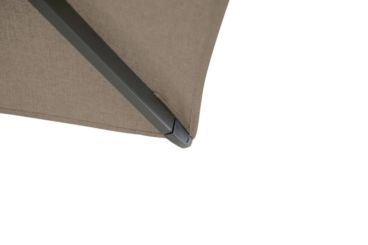 Ampelschirm Bl: 300x300cm Anthrazit/Taupe - Taupe/Anthrazit, MODERN, Textil/Metall (300/300cm) - Siena Garden