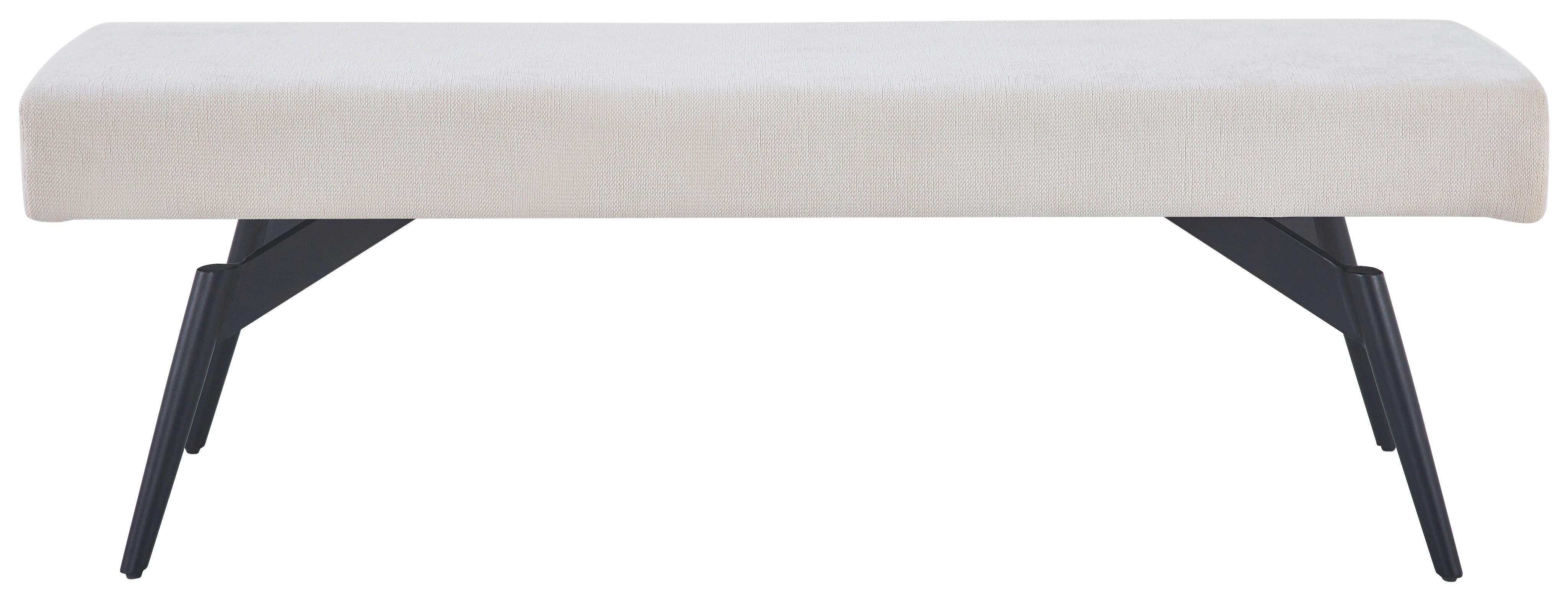 Sitzbank Tinos ohne Lehne Beige, B: 140 cm - Beige/Schwarz, KONVENTIONELL, Textil/Metall (140/49/47cm) - MID.YOU