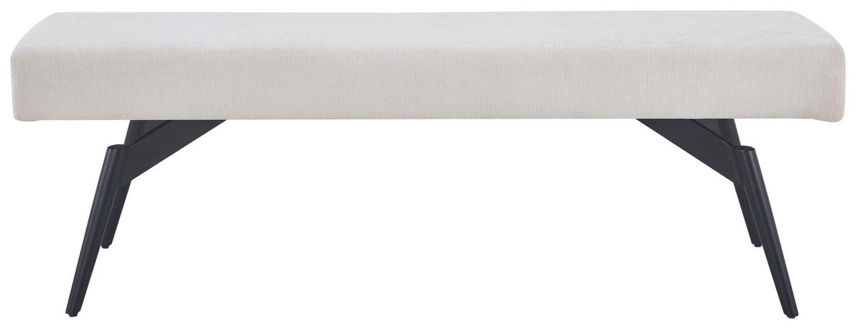 Sitzbank Tinos ohne Lehne Beige, B: 140 cm - Beige/Schwarz, KONVENTIONELL, Textil/Metall (140/49/47cm) - MID.YOU