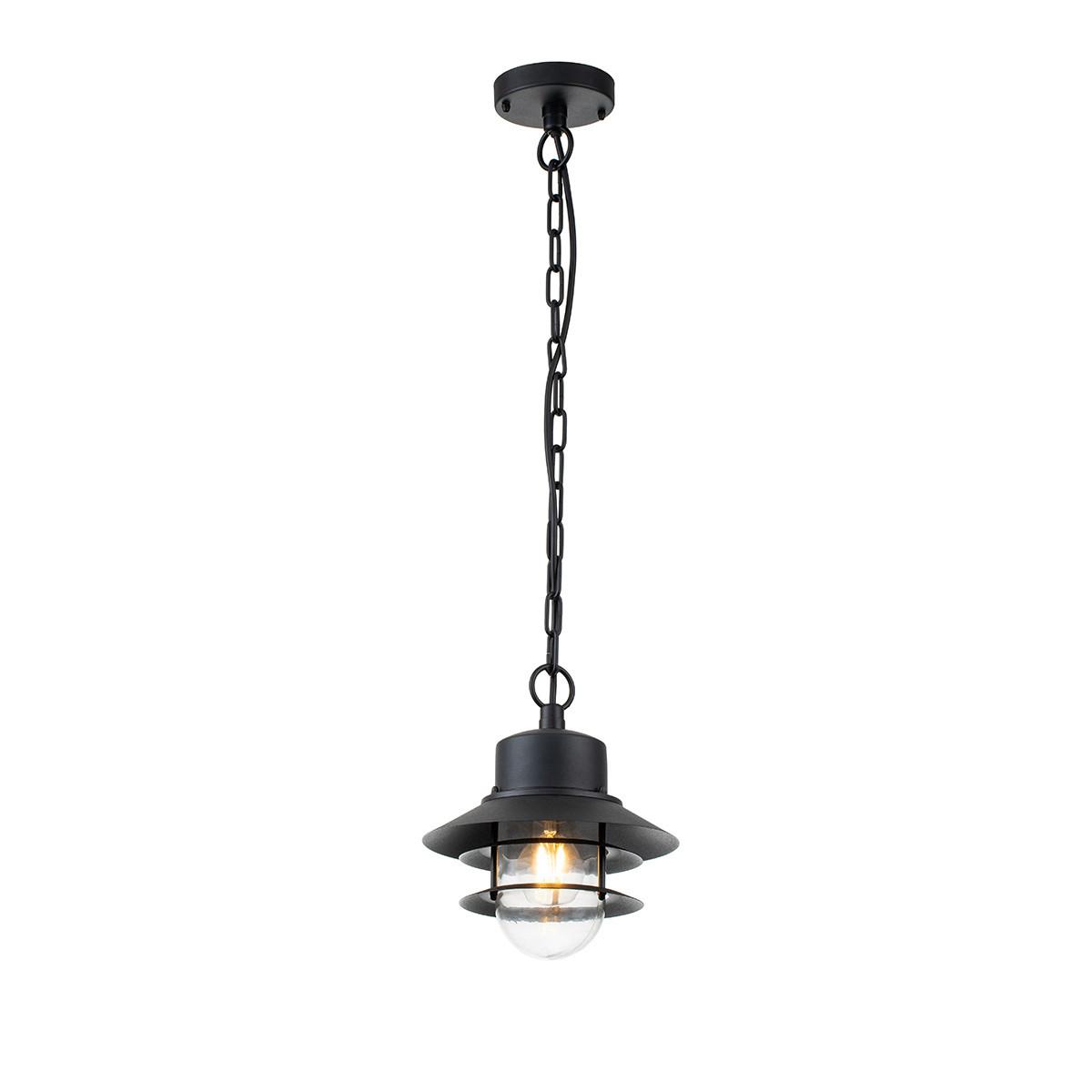 AUSSENHÄNGELEUCHTE COPENHAGEN8-BK - Schwarz, KONVENTIONELL, Glas/Metall (22/25.1cm) - Elstead Lighting