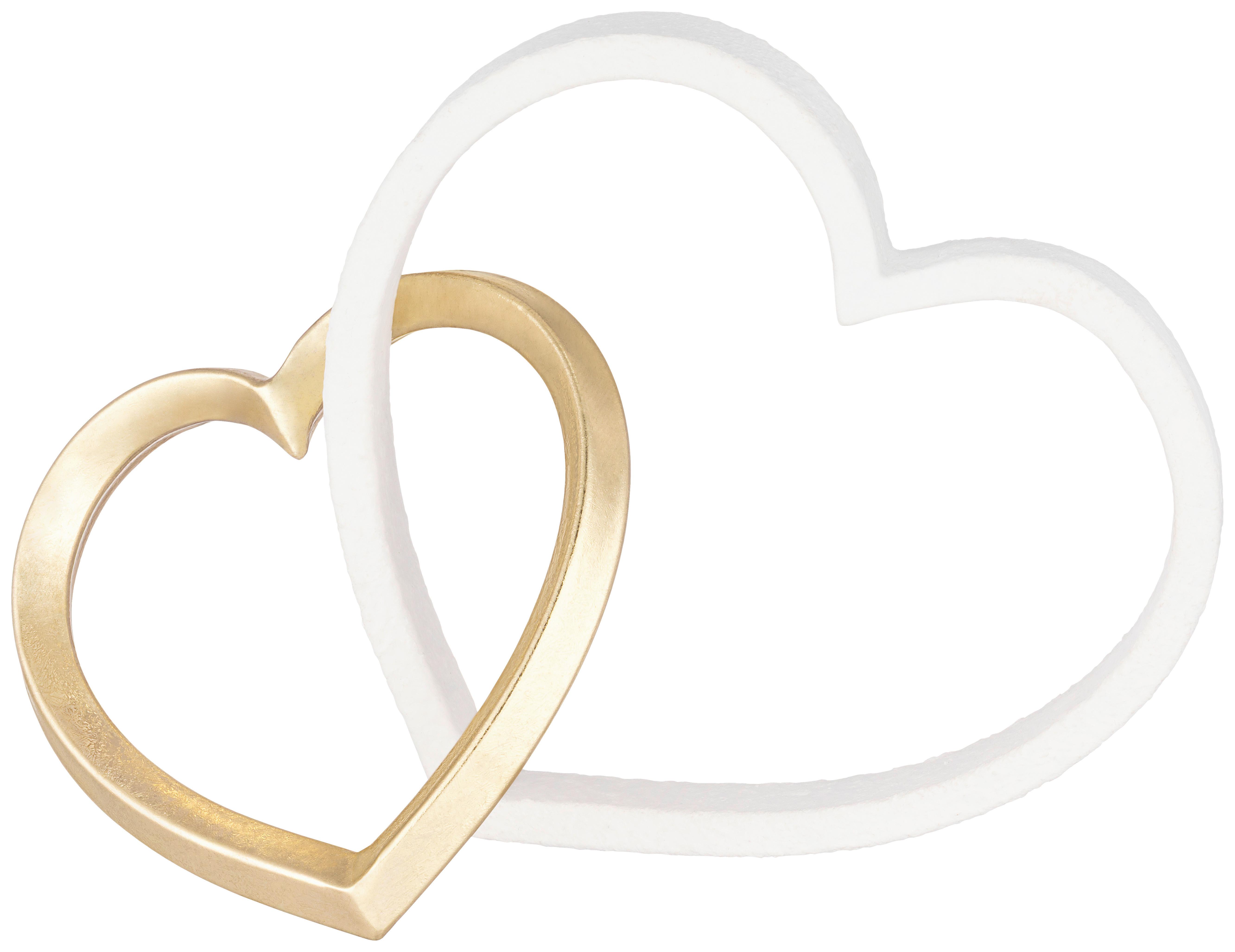 Dekoherz Amore - Goldfarben/Weiß, KONVENTIONELL, Metall (16,5/8,5/18cm) - Luca Bessoni