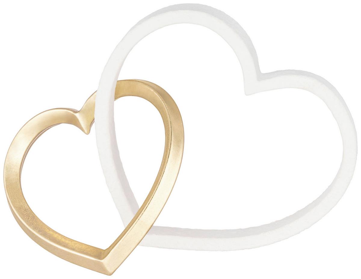 Dekoherz Amore - Goldfarben/Weiß, KONVENTIONELL, Metall (16,5/8,5/18cm) - Luca Bessoni