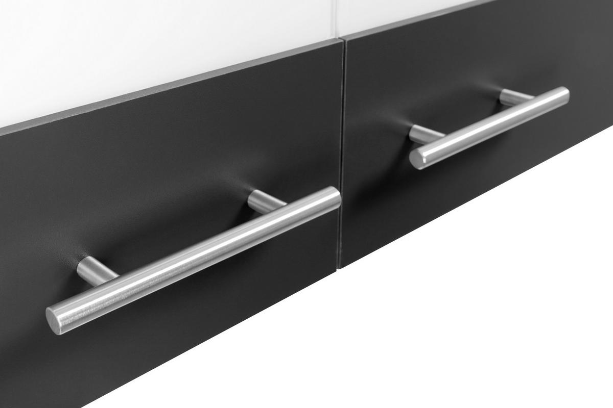Miniküche Merle Schwarz, Eiche Dekor B: 100 cm - Eichefarben/Schwarz, Basics, Glas/Holzwerkstoff (100cm) - Respekta