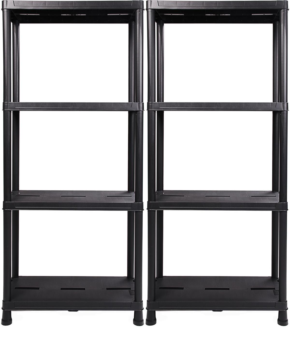 Regalsystem Anthrazit B: 60 cm 2 Stück - Anthrazit, Basics, Kunststoff (60/138/30cm)