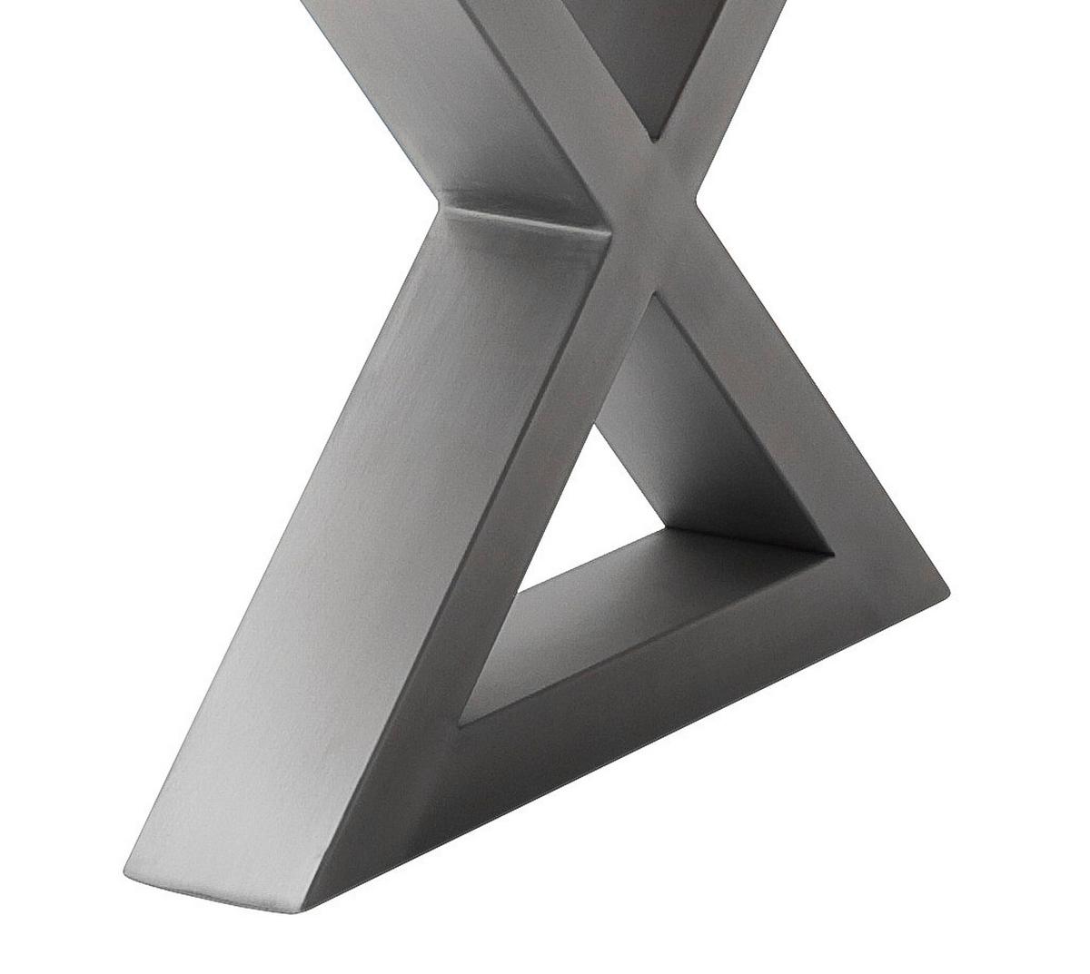 Couchtisch Holz mit Massiver Tischplatte Cartagena, Akazie - Edelstahlfarben/Grau, MODERN, Holz/Metall (75/45/75cm)