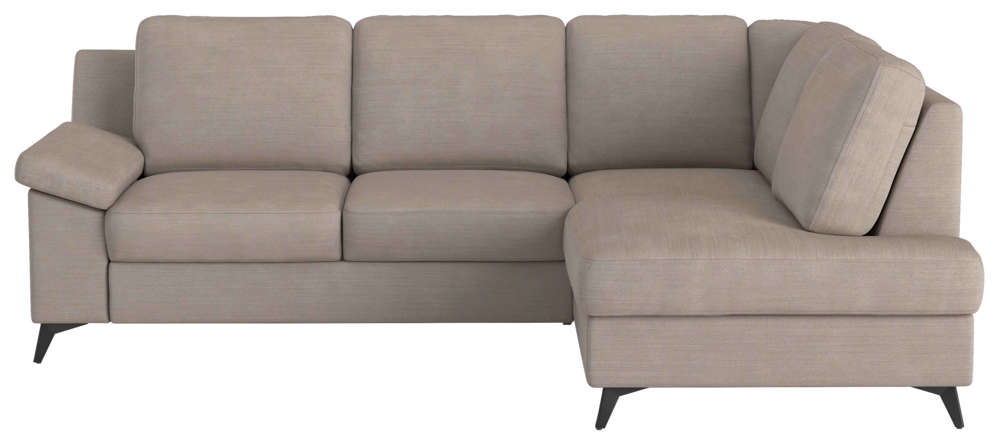 Ecksofa Boom, Beige S: 242x170 cm - Beige/Schwarz, KONVENTIONELL, Textil (242/170cm) - Cotta