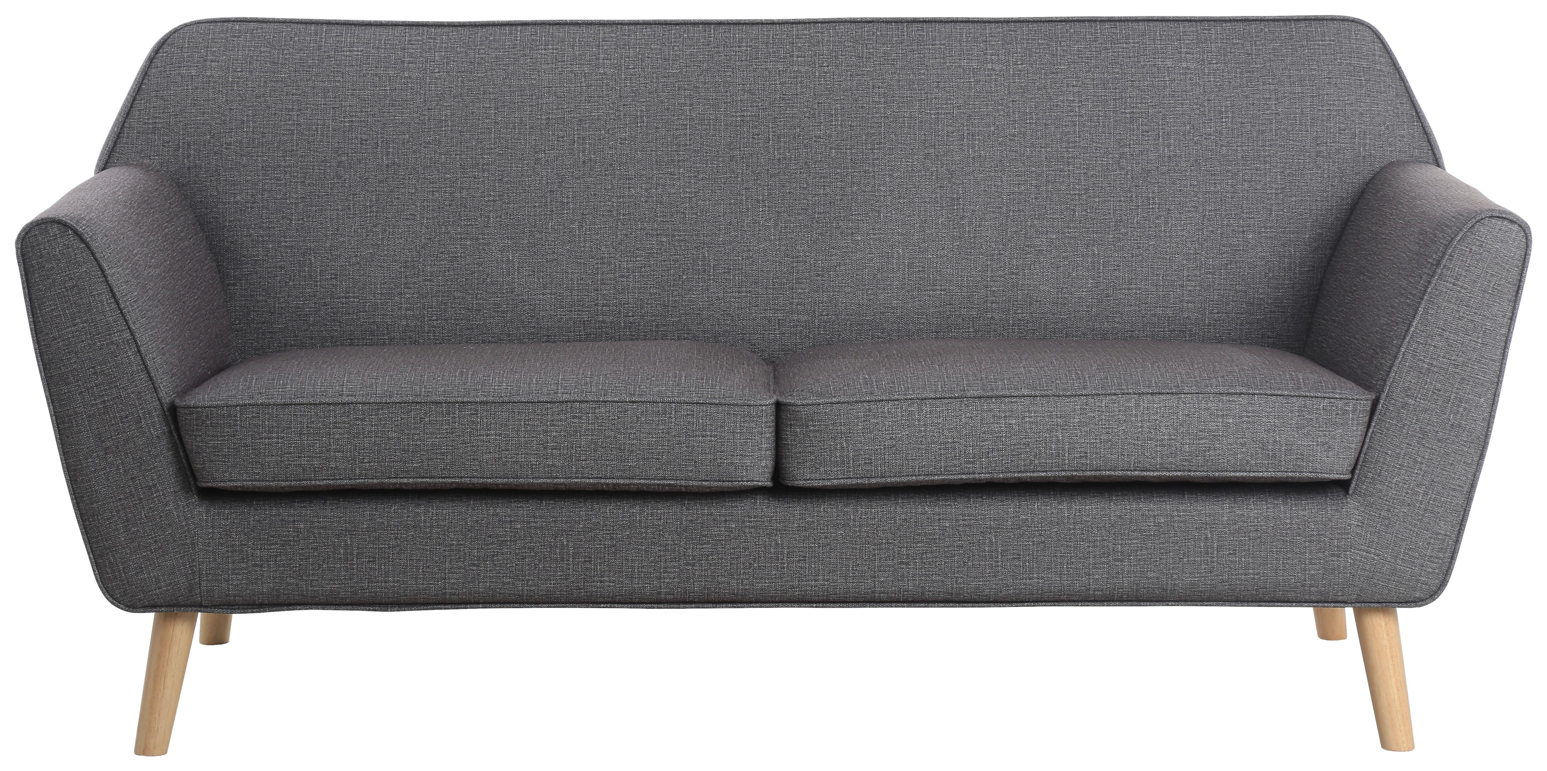 3-Sitzer-Sofa Lara Dunkelgrau B: 178 cm - Dunkelgrau/Naturfarben, KONVENTIONELL, Holz/Textil (178/83/79cm) - P & B