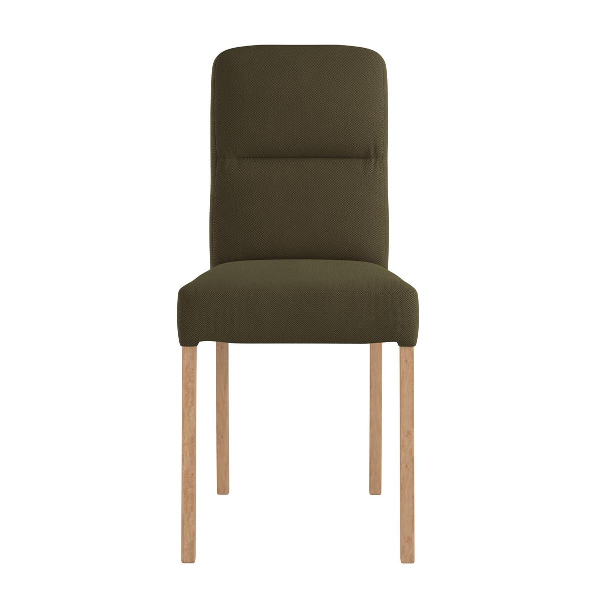 Vierfußstuhl Emma Ii Webstoff Moosgrün, B: 43 Cm - Eichefarben/Grün, KONVENTIONELL, Holz/Textil (43/91/58cm)