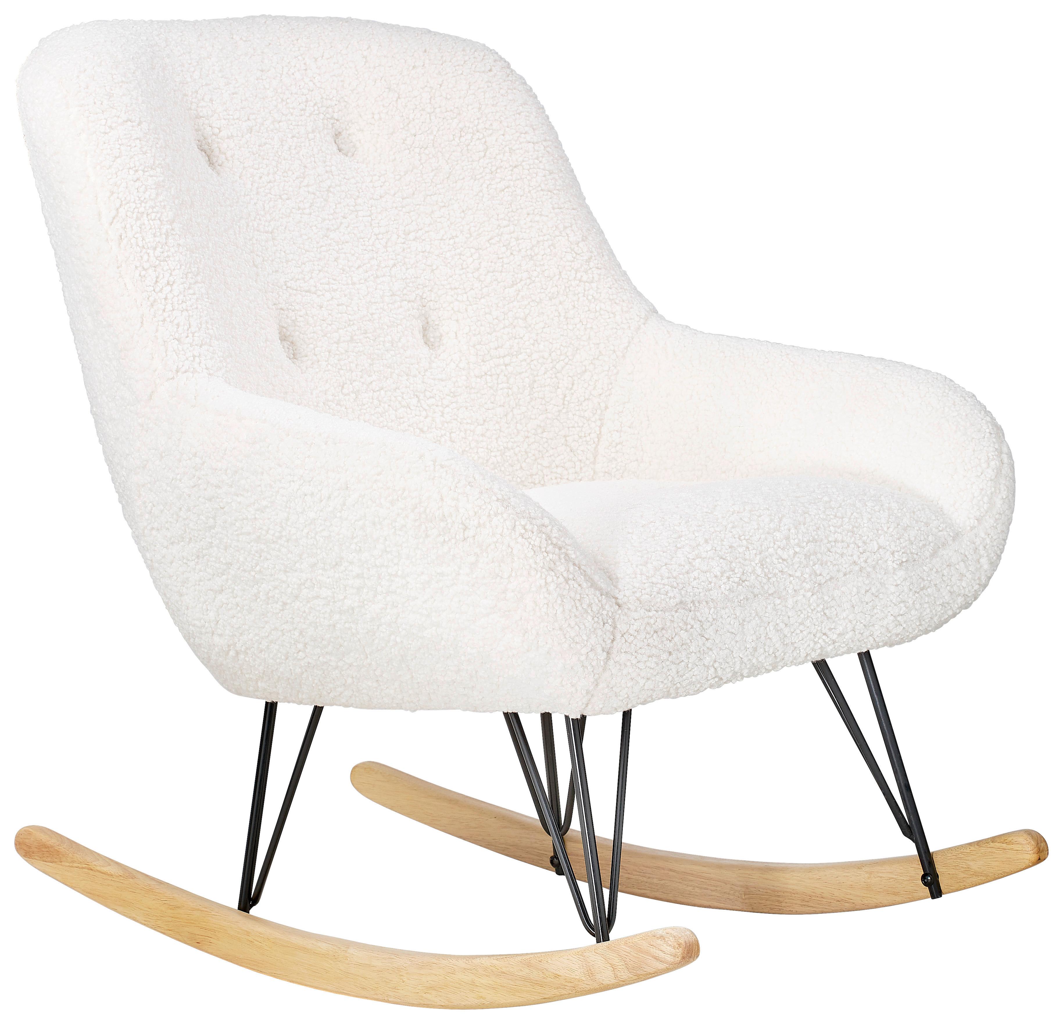 Schaukelstuhl Wolly - Eichefarben/Schwarz, Design, Textil (75/88/105cm) - MID.YOU