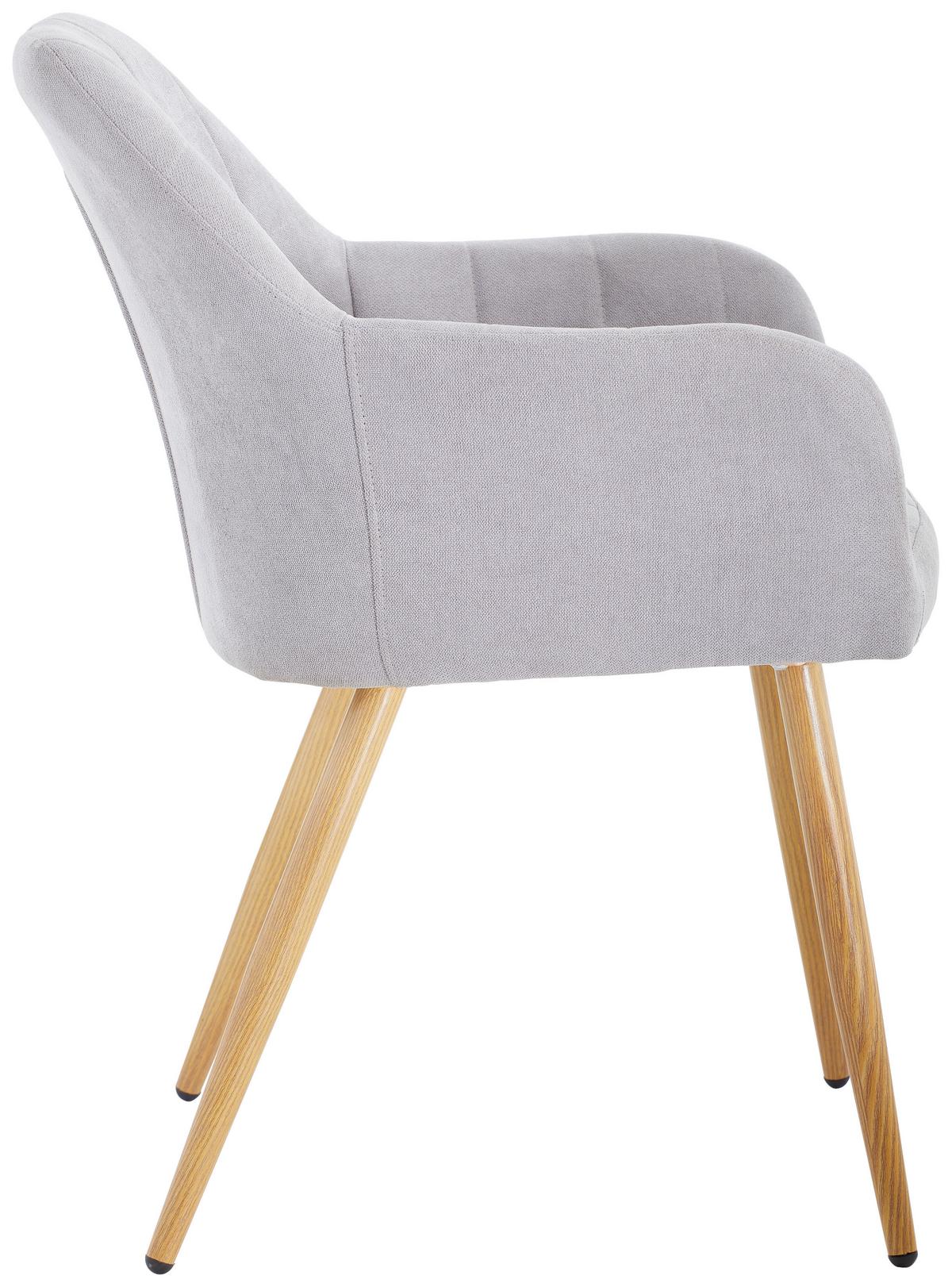 Armlehnstuhl Drops Grau B: 57 Cm - Eichefarben/Grau, MODERN, Textil/Metall (57/82/60cm) - MID.YOU