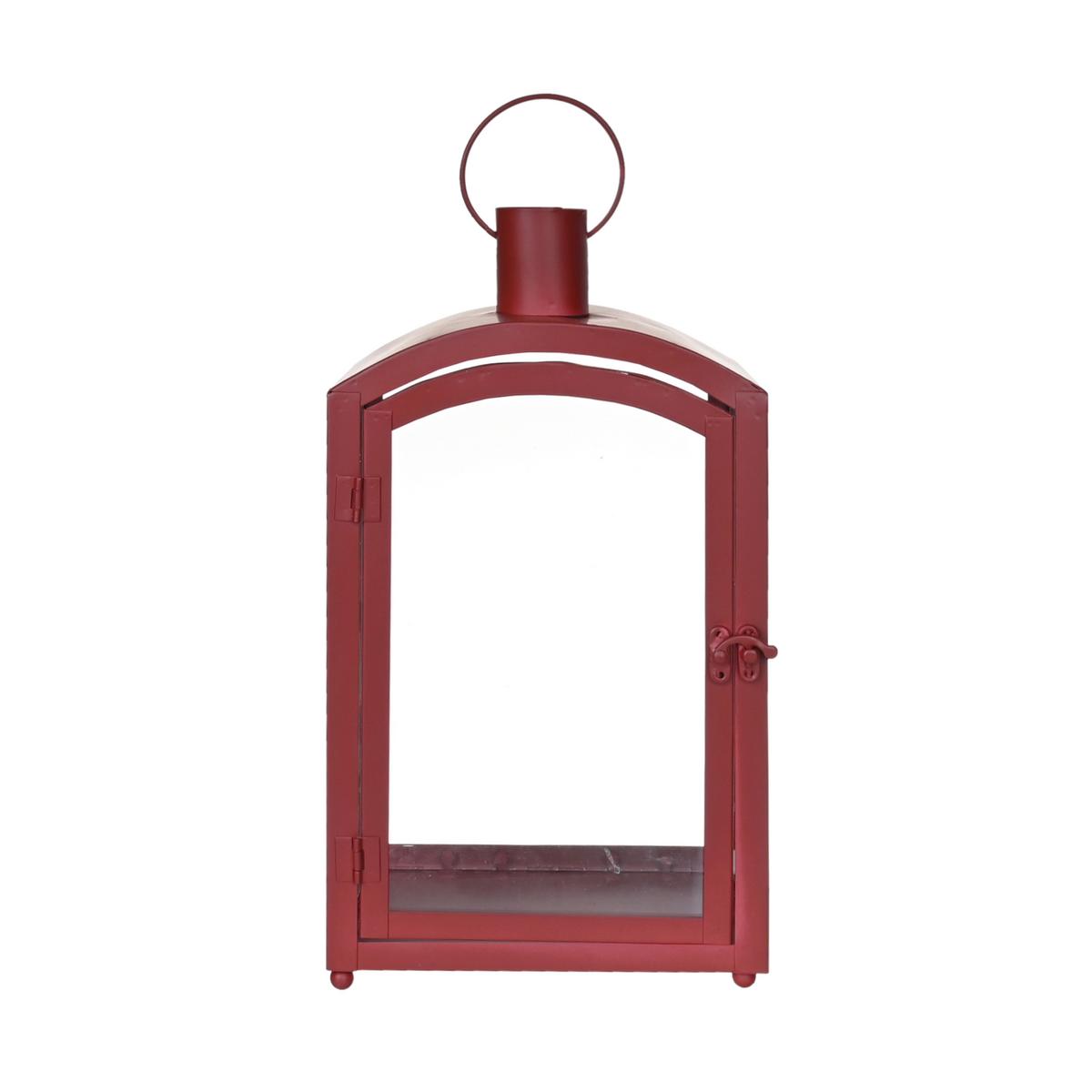 Laterne Sandra - Rot, KONVENTIONELL, Glas/Metall (19/15/35cm) - Luca Bessoni