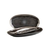 Servierplatte Niara Organic Braun Schwarz - Schwarz/Braun, Basics, Keramik (33/19cm) - Mäser