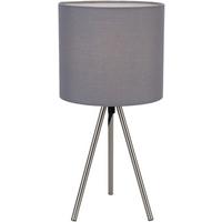 Tischlampe Desa Grau mit Schnurschalter - Grau/Nickelfarben, KONVENTIONELL, Textil/Metall (17/35cm) - Ondega
