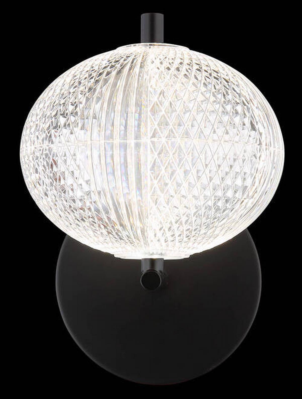 LED-Wandleuchte 16042w - Klar/Schwarz, KONVENTIONELL, Kunststoff/Metall (15/20,5/21,5cm) - Globo