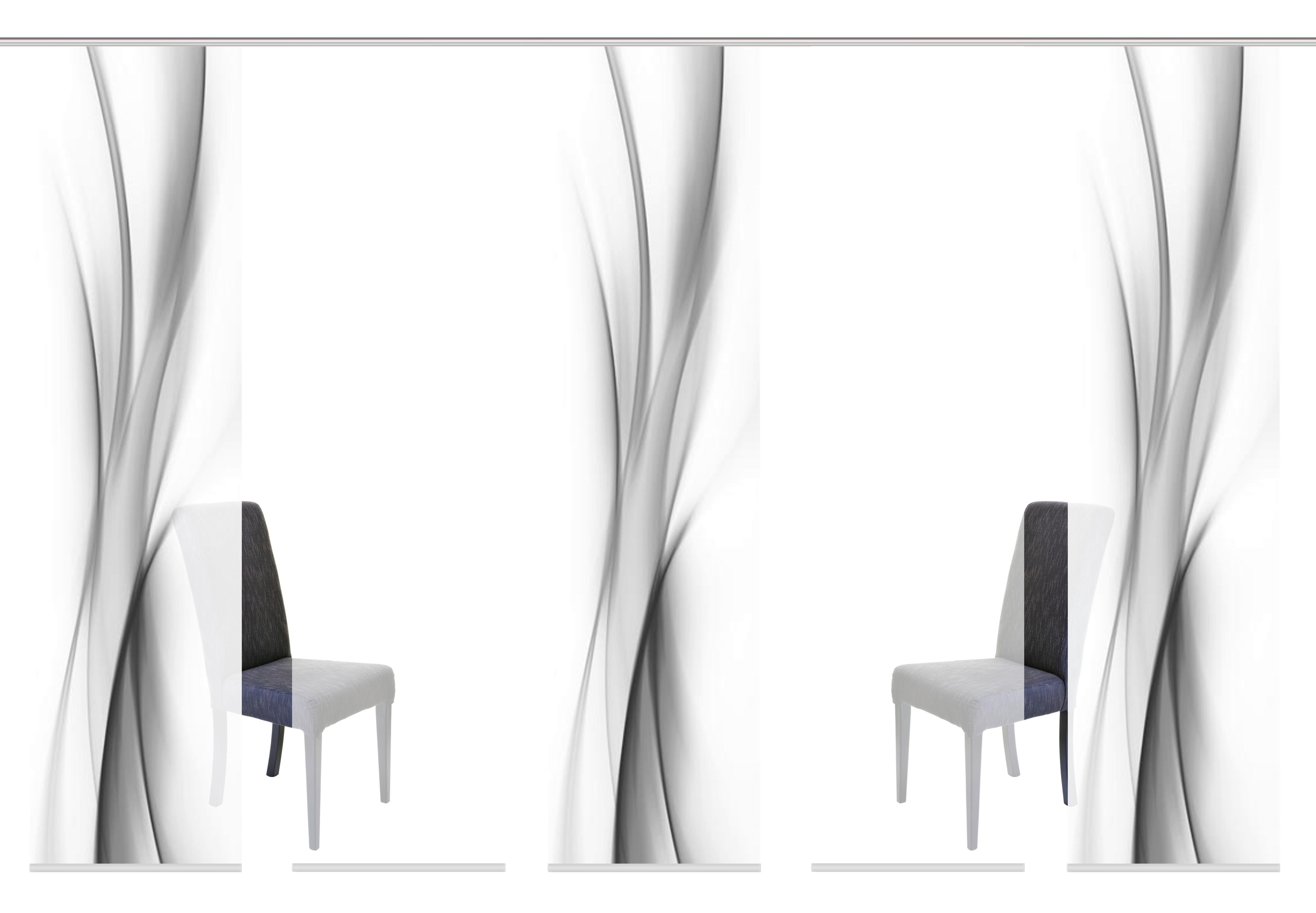 Flächenvorhang 5er Set Rochelle - Grau, Design, Textil (60/245cm) - Schmidt W. Gmbh