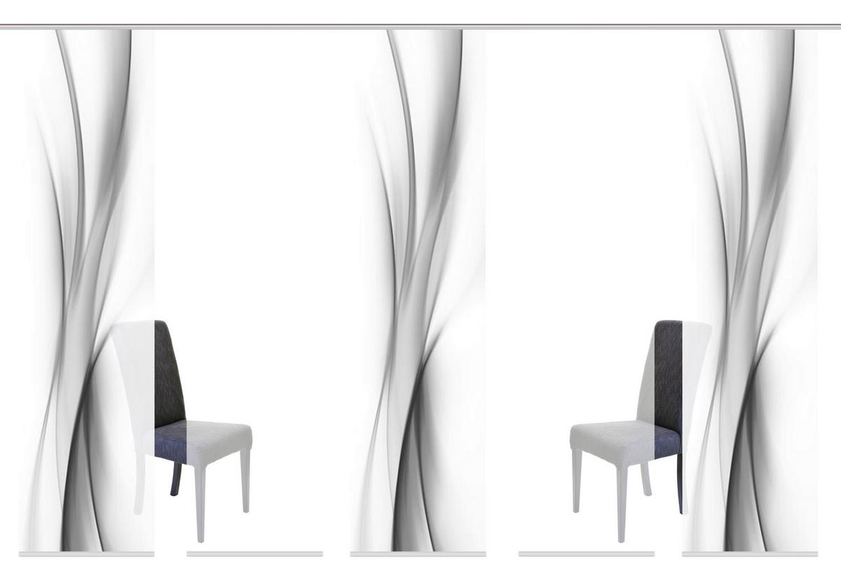 Flächenvorhang 5er Set Rochelle - Grau, Design, Textil (60/245cm) - Schmidt W. Gmbh