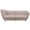 Big Sofa mit Echtem Rücken Retro B: 256 cm Creme - Chromfarben/Creme, MODERN, Textil (256/85/115cm) - MID.YOU