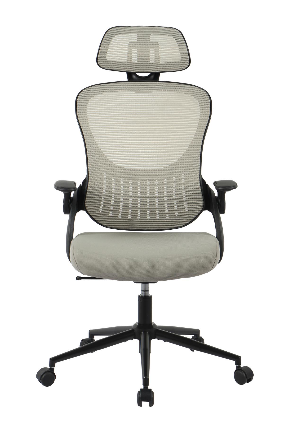 OTOČNÁ ŽIDLE POLLY - šedá/černá, Moderní, kov/textil (68/116-133/64cm) - Mömax