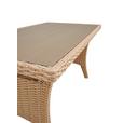 Loungegarnitur 6-Tlg. Porto- Multi, Polyrattan mit Kissen - Hellbraun/Grau, MODERN, Kunststoff/Textil (190/237cm) - Beldano