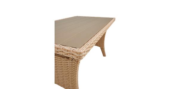 Loungegarnitur 6-Tlg. Porto- Multi, Polyrattan mit Kissen - Hellbraun/Grau, MODERN, Kunststoff/Textil (190/237cm) - Beldano