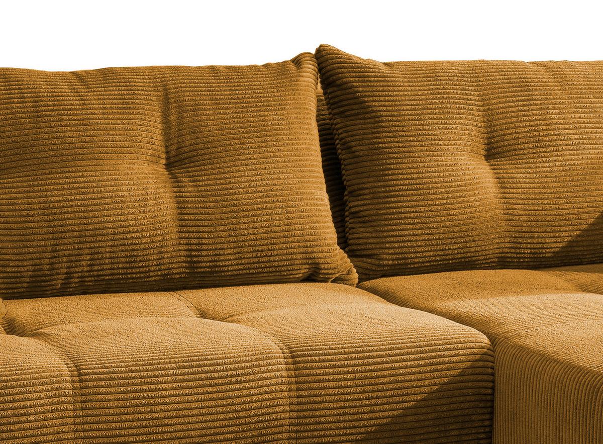 Ecksofa Restato Goldfarben S: 246/177 Cm - Goldfarben/Schwarz, MODERN, Holz/Textil (246/177cm) - MID.YOU